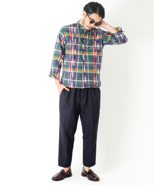 BEAMS PLUS（ビームスプラス）の「○BEAMS PLUS / バンドカラー イカットマドラス シャツ（シャツ/ブラウス・メンズ・その他1/その他2・SMALL/X-LARGE/LARGE/X-SMALL/MEDIUM）」の9枚目の写真