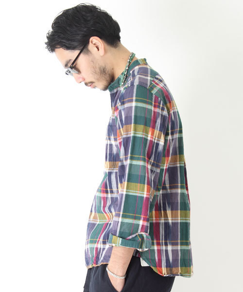 BEAMS PLUS（ビームスプラス）の「○BEAMS PLUS / バンドカラー イカットマドラス シャツ（シャツ/ブラウス・メンズ・その他1/その他2・SMALL/X-LARGE/LARGE/X-SMALL/MEDIUM）」の10枚目の写真