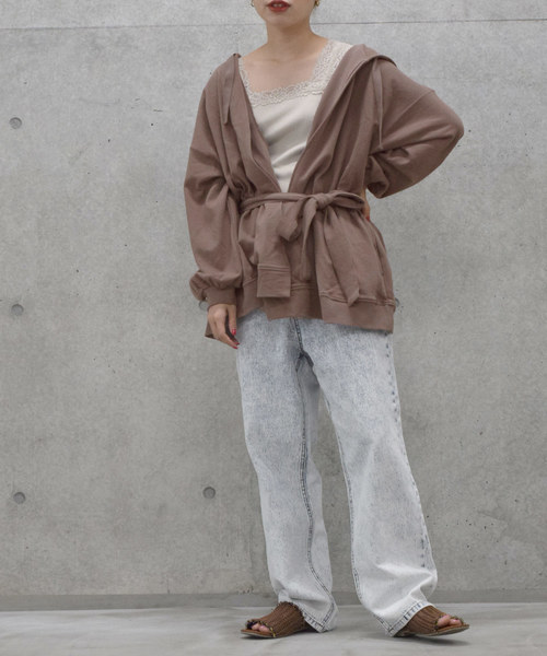 w closet（ダブルクローゼット）の「スウェットパーカーガウン（パーカー・レディース・ベージュ/アイボリー/モカ・FREE）」の17枚目の写真