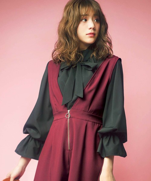 GeeRA(ジーラ)の「【19秋新着】ボウタイ付ハイネックブラウス(シャツ/ブラウス・レディース・ブラック/オフホワイト/ホワイト系その他/ブラック系その他・MEDIUM/LARGE/X-LARGE)」の3枚目の写真