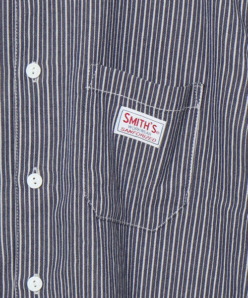 SMITH'S（スミス）の「SMITH別注ガーデニングシャツ（シャツ/ブラウス・メンズ・ネイビー/ブラウン・X-LARGE/LARGE/MEDIUM/SMALL）」の5枚目の写真