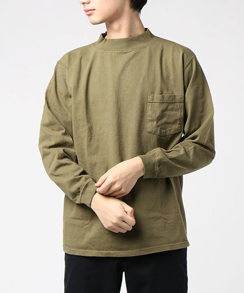 Goodwear(Since1983)（グッドウェア）の「【MADE IN USA】L/S MOCK NECK POCKET T/ロングスリーブモックネックポケットＴ SALE（Tシャツ/カットソー・メンズ・ブラック系その他/マスタード/ネイビー/ブラウン/チャコールグレー/ブラック/ホワイト/ナチュラル/ベージュ系その他/レッド系その他/グリーン/ダークグリーン/パープル/カーキ/オレンジ系その他/ブルー系その他/カーキブラウン/霜降りグレー/ボルドー/ベージュ系その他2/ブラウン系その他/ワイン/ブラウン系その他3/パープル系2/ライトグレー系/ネイビー系/ベージュ系その他3・LARGE/X-LARGE/SMALL/MEDIUM）」の15枚目の写真