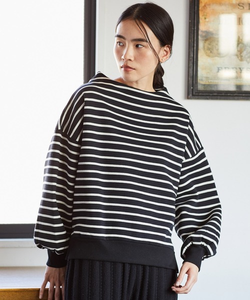 AMERICAN HOLIC（アメリカンホリック）の「ボトルネック裏毛裏起毛プルオーバー　＊（スウェット・レディース・チャコールグレー/ライトグレー/パープル/その他7・M/L）」の4枚目の写真