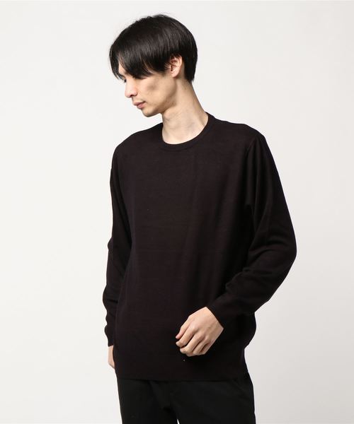 JUNRED(ジュンレッド)の「ウォッシャブルストレッチクルーネックニット(ニット/セーター・メンズ・オフホワイト/ネイビー/イエロー/パープル・M/L/LL)」の1枚目の写真