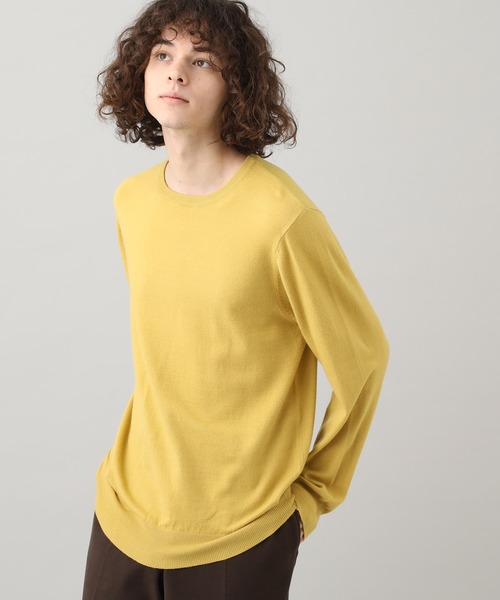 JUNRED(ジュンレッド)の「ウォッシャブルストレッチクルーネックニット(ニット/セーター・メンズ・オフホワイト/ネイビー/イエロー/パープル・M/L/LL)」の4枚目の写真