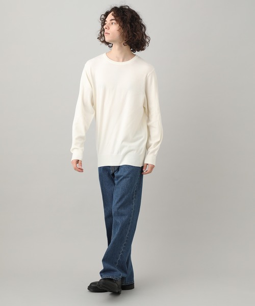 JUNRED(ジュンレッド)の「ウォッシャブルストレッチクルーネックニット(ニット/セーター・メンズ・オフホワイト/ネイビー/イエロー/パープル・M/L/LL)」の10枚目の写真