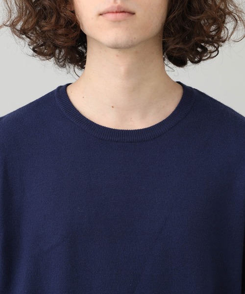 JUNRED(ジュンレッド)の「ウォッシャブルストレッチクルーネックニット(ニット/セーター・メンズ・オフホワイト/ネイビー/イエロー/パープル・M/L/LL)」の8枚目の写真