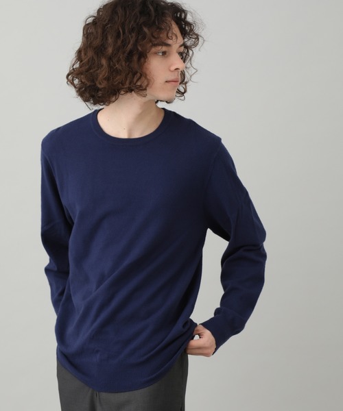 JUNRED(ジュンレッド)の「ウォッシャブルストレッチクルーネックニット(ニット/セーター・メンズ・オフホワイト/ネイビー/イエロー/パープル・M/L/LL)」の11枚目の写真