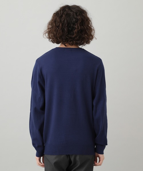 JUNRED(ジュンレッド)の「ウォッシャブルストレッチクルーネックニット(ニット/セーター・メンズ・オフホワイト/ネイビー/イエロー/パープル・M/L/LL)」の7枚目の写真