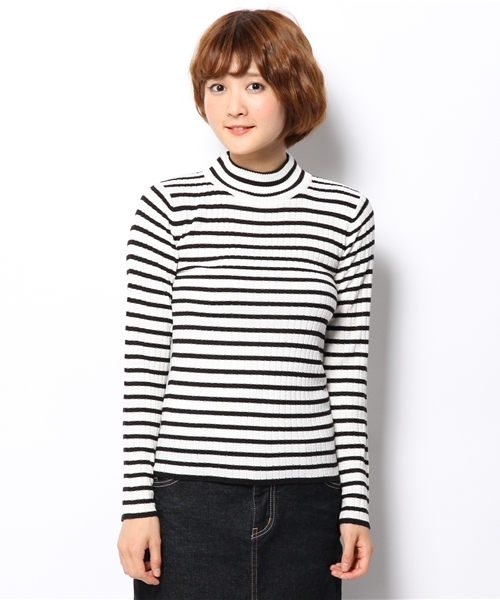 WEGO（ウィゴー）の「WEGO/ワイドリブハイネックニット（ニット/セーター・レディース・オフホワイト/ホワイト系その他/ブラック/ブラック系その他/杢グレー/ダークグリーン/レッド/その他1/ブルー/サックスブルー/パープル/ライトパープル・FREE）」の13枚目の写真