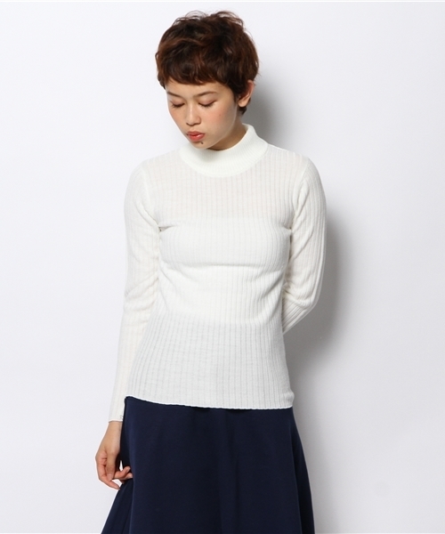 WEGO（ウィゴー）の「WEGO/ワイドリブハイネックニット（ニット/セーター・レディース・オフホワイト/ホワイト系その他/ブラック/ブラック系その他/杢グレー/ダークグリーン/レッド/その他1/ブルー/サックスブルー/パープル/ライトパープル・FREE）」の22枚目の写真