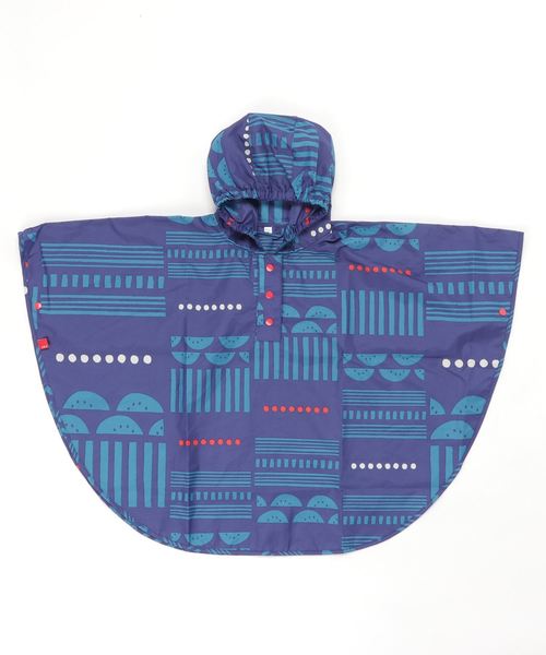 392 plusm（サンキューニプリュスエム）の「rain poncho kids S（レインコート/ポンチョ・キッズ・ネイビー/レッド/ブラック/グレー/ブルー/オフホワイト/グリーン/イエロー・S）」の5枚目の写真
