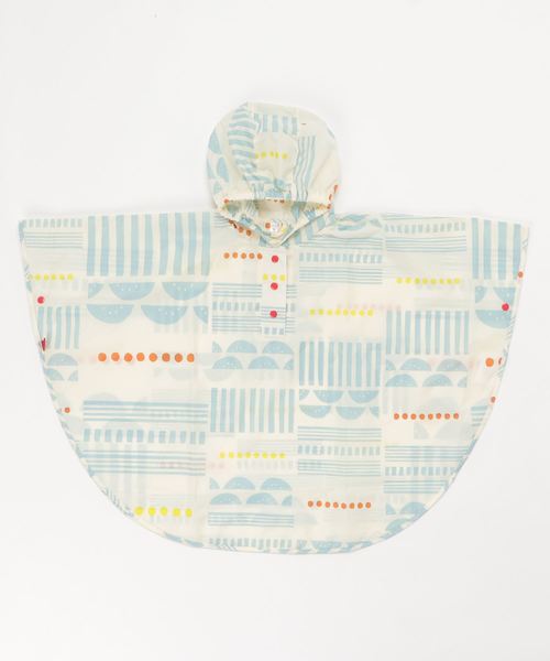 392 plusm（サンキューニプリュスエム）の「rain poncho kids S（レインコート/ポンチョ・キッズ・ネイビー/レッド/ブラック/グレー/ブルー/オフホワイト/グリーン/イエロー・S）」の2枚目の写真