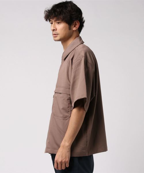 YARD PLUS（ヤードプリュス）の「YARD PLUS リングスナップ半袖シャツ（シャツ/ブラウス・メンズ・ベージュ/ブラック/モカ・MEDIUM/LARGE）」の5枚目の写真