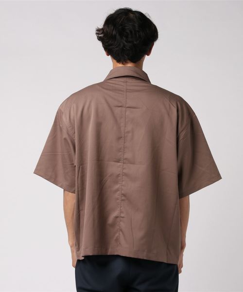 YARD PLUS（ヤードプリュス）の「YARD PLUS リングスナップ半袖シャツ（シャツ/ブラウス・メンズ・ベージュ/ブラック/モカ・MEDIUM/LARGE）」の4枚目の写真