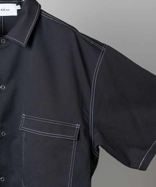 YARD PLUS（ヤードプリュス）の「YARD PLUS リングスナップ半袖シャツ（シャツ/ブラウス・メンズ・ベージュ/ブラック/モカ・MEDIUM/LARGE）」の11枚目の写真