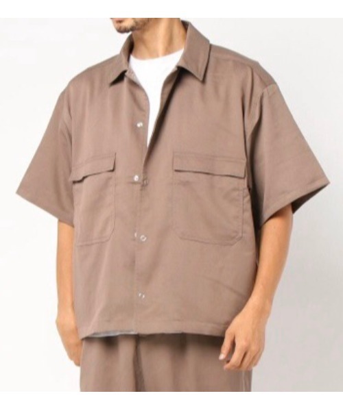 YARD PLUS（ヤードプリュス）の「YARD PLUS リングスナップ半袖シャツ（シャツ/ブラウス・メンズ・ベージュ/ブラック/モカ・MEDIUM/LARGE）」の7枚目の写真