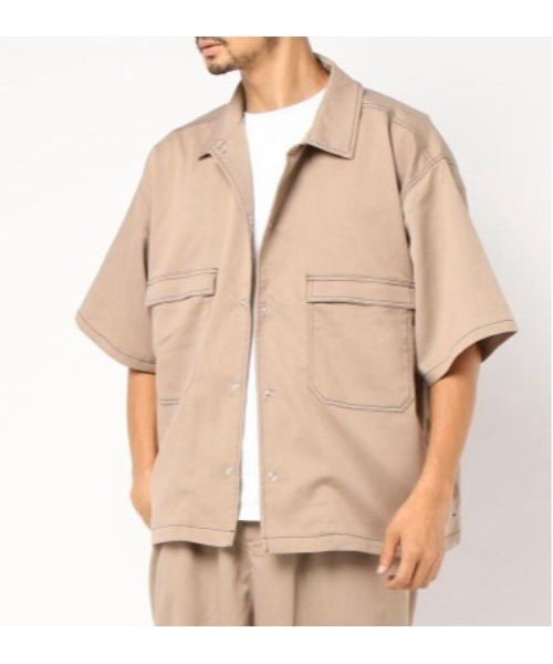 YARD PLUS（ヤードプリュス）の「YARD PLUS リングスナップ半袖シャツ（シャツ/ブラウス・メンズ・ベージュ/ブラック/モカ・MEDIUM/LARGE）」の8枚目の写真