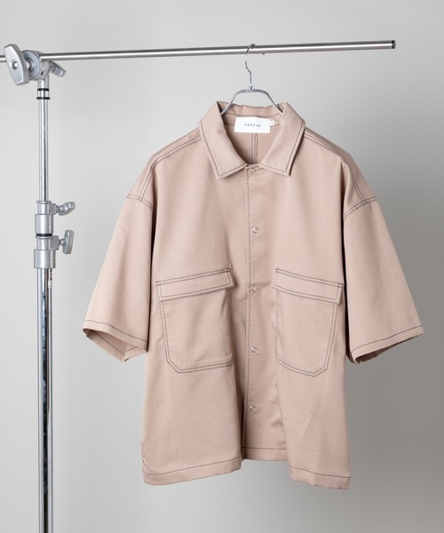 YARD PLUS（ヤードプリュス）の「YARD PLUS リングスナップ半袖シャツ（シャツ/ブラウス・メンズ・ベージュ/ブラック/モカ・MEDIUM/LARGE）」の16枚目の写真