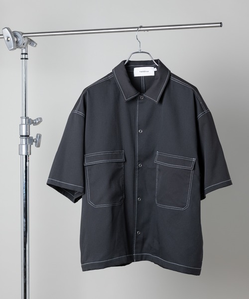 YARD PLUS（ヤードプリュス）の「YARD PLUS リングスナップ半袖シャツ（シャツ/ブラウス・メンズ・ベージュ/ブラック/モカ・MEDIUM/LARGE）」の14枚目の写真