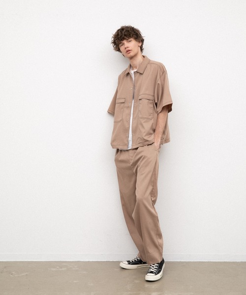 YARD PLUS（ヤードプリュス）の「YARD PLUS リングスナップ半袖シャツ（シャツ/ブラウス・メンズ・ベージュ/ブラック/モカ・MEDIUM/LARGE）」の21枚目の写真