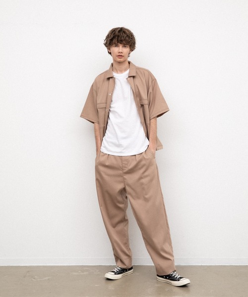 YARD PLUS（ヤードプリュス）の「YARD PLUS リングスナップ半袖シャツ（シャツ/ブラウス・メンズ・ベージュ/ブラック/モカ・MEDIUM/LARGE）」の18枚目の写真