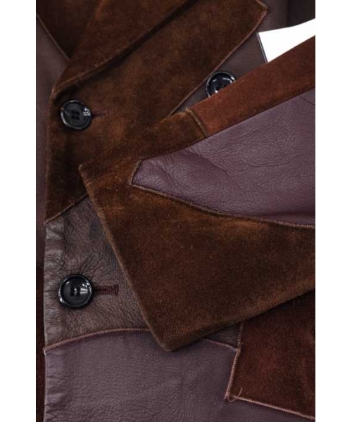 ブランド古着】AD2002 02AW レザーパッチワークジャケット（テーラード  