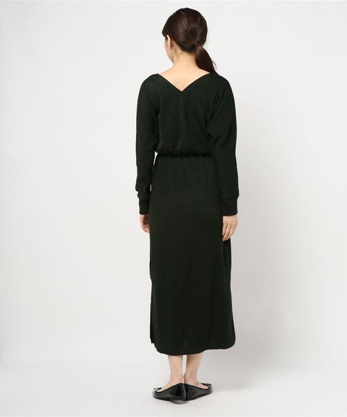 KOBE LETTUCE（コウベレタス）の「カシュクールリブワンピース（ワンピース・レディース・ブラック/ベージュ/ダークカーキ・FREE）」の5枚目の写真