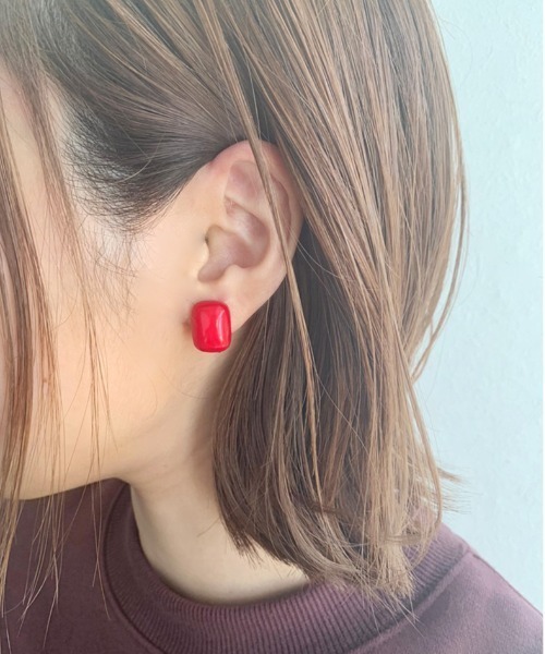 dictionary（ディクショナリー）の「【 DICTIONARY / ディクショナリー 】 スクエア カラフル シンプル イヤリング（イヤリング・レディース・ブラック/レッド/イエロー/ブルー/グリーン・FREE）」の13枚目の写真