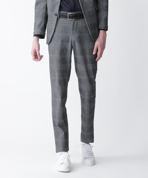 BLACK LABEL CRESTBRIDGE(ブラックレーベル・クレストブリッジ)の「【BLACK lab.】ハイテンションクレストブリッジグレンチェックトラウザーズ(スラックス)」|ライトグレー
