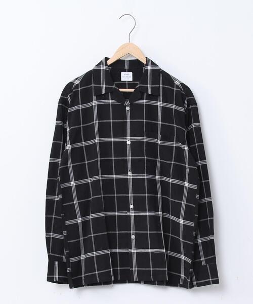 coen（コーエン）の「コットンレーヨンチェックオープンカラーシャツ（シャツ/ブラウス・メンズ・マスタード/ブラック・X-LARGE/LARGE/SMALL/MEDIUM）」の3枚目の写真