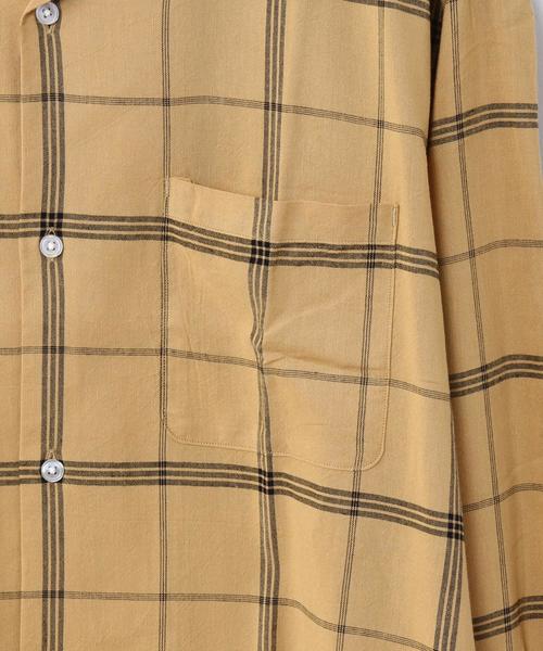 coen（コーエン）の「コットンレーヨンチェックオープンカラーシャツ（シャツ/ブラウス・メンズ・マスタード/ブラック・X-LARGE/LARGE/SMALL/MEDIUM）」の14枚目の写真