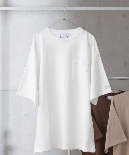 anown（アノン）の「ラベルスリーブ ポケットクルーネック半袖カットソー【ファッションインフルエンサー JUN×anown 限定コラボ】（Tシャツ/カットソー・メンズ・ホワイト/ダークブラウン/ベージュ・M/L）」の10枚目の写真