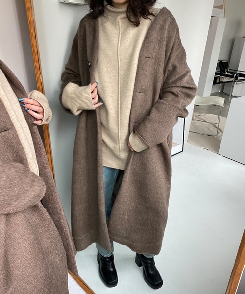 ゆ chuclla チュクラ ワーク ミリタリー コート ボア ロング 売り尽くしセール Chuclla チュクラ ボアロングコート ブラウン S