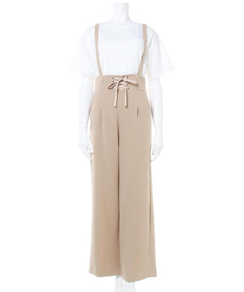 INGNI（イング）の「レースUPサス付ワイドパンツ（その他パンツ・レディース・ブラック/ブラウン/モカ/ブラウン系その他2/ブラウン系3/ピンク系5・M）」の7枚目の写真