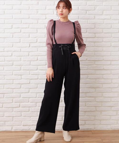 INGNI（イング）の「レースUPサス付ワイドパンツ（その他パンツ・レディース・ブラック/ブラウン/モカ/ブラウン系その他2/ブラウン系3/ピンク系5・M）」の11枚目の写真