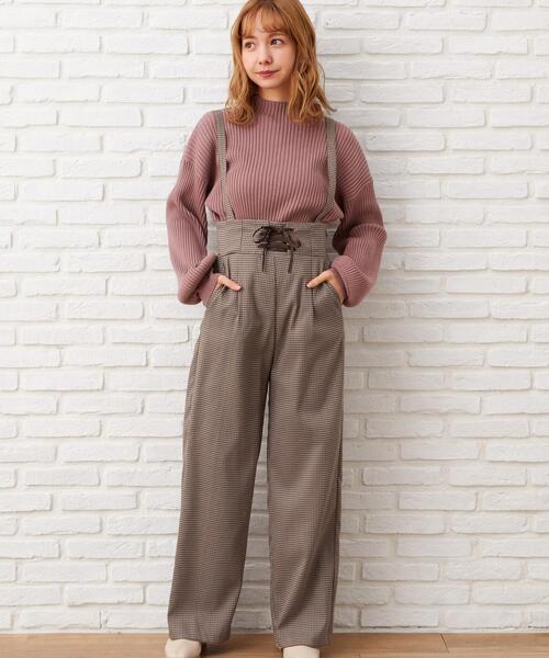 INGNI（イング）の「レースUPサス付ワイドパンツ（その他パンツ・レディース・ブラック/ブラウン/モカ/ブラウン系その他2/ブラウン系3/ピンク系5・M）」の13枚目の写真