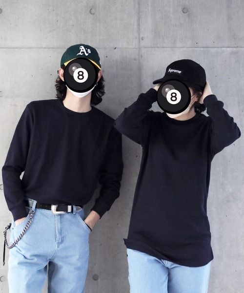 8(eight)(エイト)の「ワッフルロング丈Tシャツ(Tシャツ/カットソー・メンズ・ホワイト/ブラック/ライトグレー/ダークグレー/ダークブラウン/ベージュ/グレイッシュベージュ/カーキ/ネイビー・SMALL/MEDIUM/LARGE/X-LARGE)」の2枚目の写真