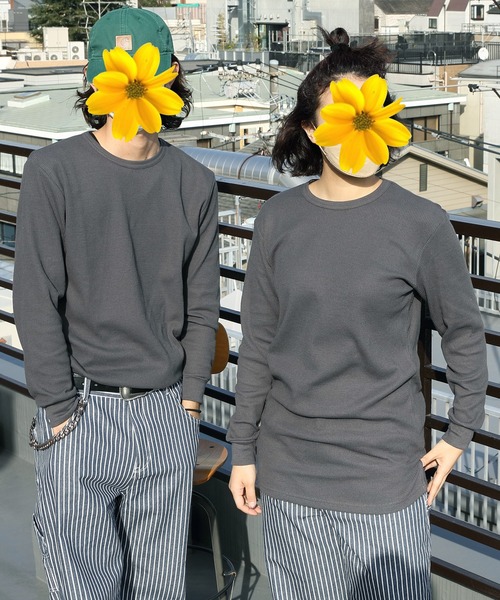 8(eight)(エイト)の「ワッフルロング丈Tシャツ(Tシャツ/カットソー・メンズ・ホワイト/ブラック/ライトグレー/ダークグレー/ダークブラウン/ベージュ/グレイッシュベージュ/カーキ/ネイビー・SMALL/MEDIUM/LARGE/X-LARGE)」の6枚目の写真