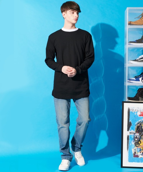 8(eight)(エイト)の「ワッフルロング丈Tシャツ(Tシャツ/カットソー・メンズ・ホワイト/ブラック/ライトグレー/ダークグレー/ダークブラウン/ベージュ/グレイッシュベージュ/カーキ/ネイビー・SMALL/MEDIUM/LARGE/X-LARGE)」の14枚目の写真