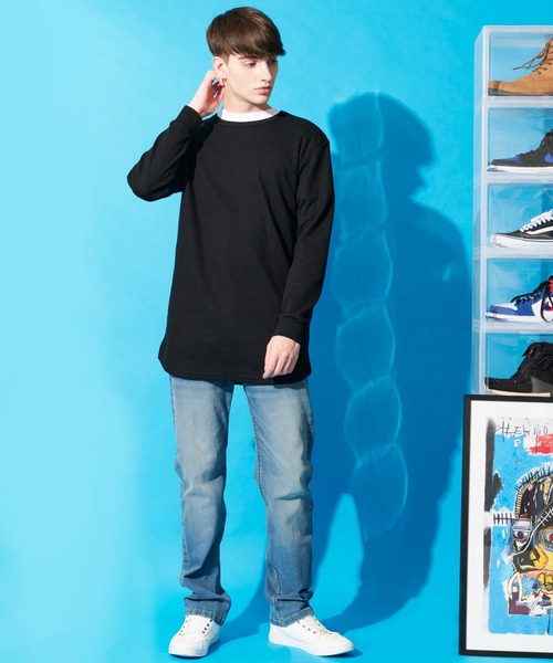 8(eight)(エイト)の「ワッフルロング丈Tシャツ(Tシャツ/カットソー・メンズ・ホワイト/ブラック/ライトグレー/ダークグレー/ダークブラウン/ベージュ/グレイッシュベージュ/カーキ/ネイビー・SMALL/MEDIUM/LARGE/X-LARGE)」の13枚目の写真