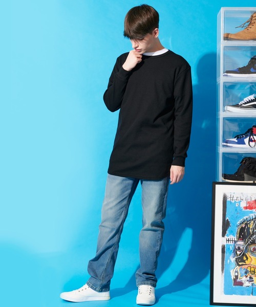 8(eight)(エイト)の「ワッフルロング丈Tシャツ(Tシャツ/カットソー・メンズ・ホワイト/ブラック/ライトグレー/ダークグレー/ダークブラウン/ベージュ/グレイッシュベージュ/カーキ/ネイビー・SMALL/MEDIUM/LARGE/X-LARGE)」の12枚目の写真