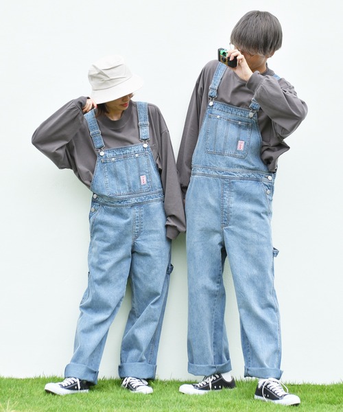 PairPair（ペアペア）の「ワッペン付きオーバーオール(ユニセックス)（サロペット/オーバーオール・メンズ・オフホワイト/サックスブルー/インディゴブルー/モカ/カーキ/ブラック/ブラウン/ダークブラウン/ダークカーキ/ライトブラウン・MEDIUM/LARGE）」の15枚目の写真