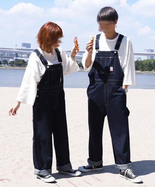 セール】ワッペン付きオーバーオール(ユニセックス)（サロペット