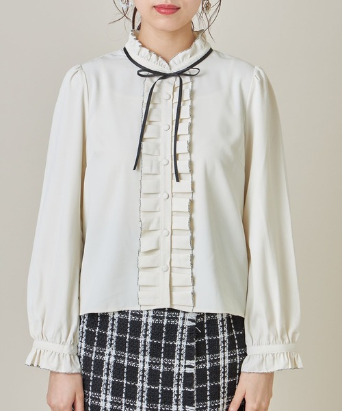 Chloé アイボリー フリルブラウス 長袖 シャツ ブラウス フリル [品番