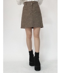 one way | チェック台形スカート(スカート)