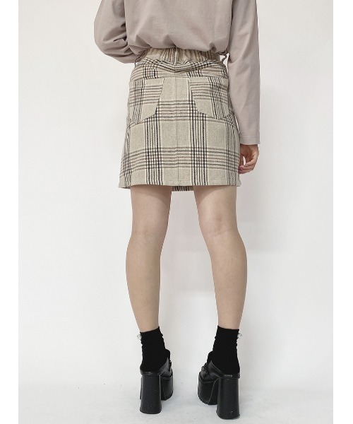 one way（ワンウェイ）の「チェック台形スカート（スカート・レディース・ホワイト/オレンジ/ライトブラウン・FREE）」の11枚目の写真