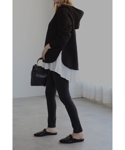 Bonjour Sagan(ボンジュールサガン)の「裏起毛ラウンドカットパーカー(パーカー・レディース・ブラック/ベージュ/ホワイト・FREE)」の11枚目の写真