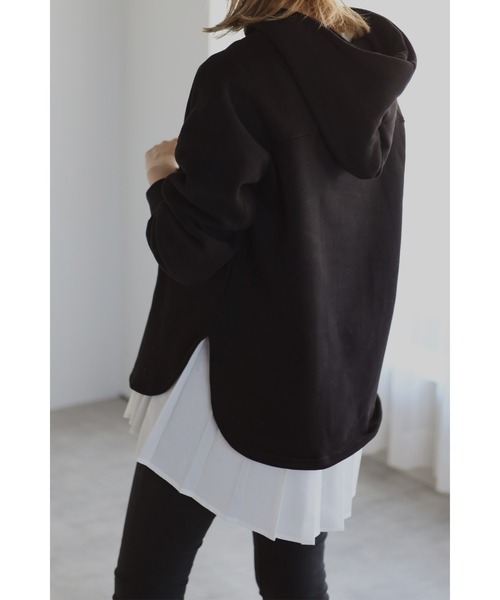 Bonjour Sagan(ボンジュールサガン)の「裏起毛ラウンドカットパーカー(パーカー・レディース・ブラック/ベージュ/ホワイト・FREE)」の12枚目の写真