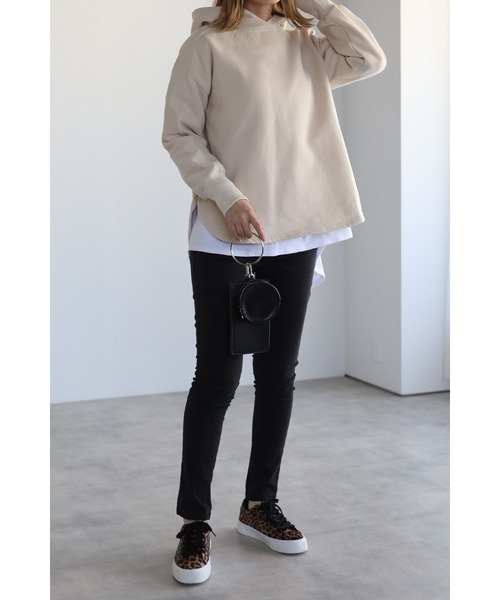 Bonjour Sagan(ボンジュールサガン)の「裏起毛ラウンドカットパーカー(パーカー・レディース・ブラック/ベージュ/ホワイト・FREE)」の18枚目の写真